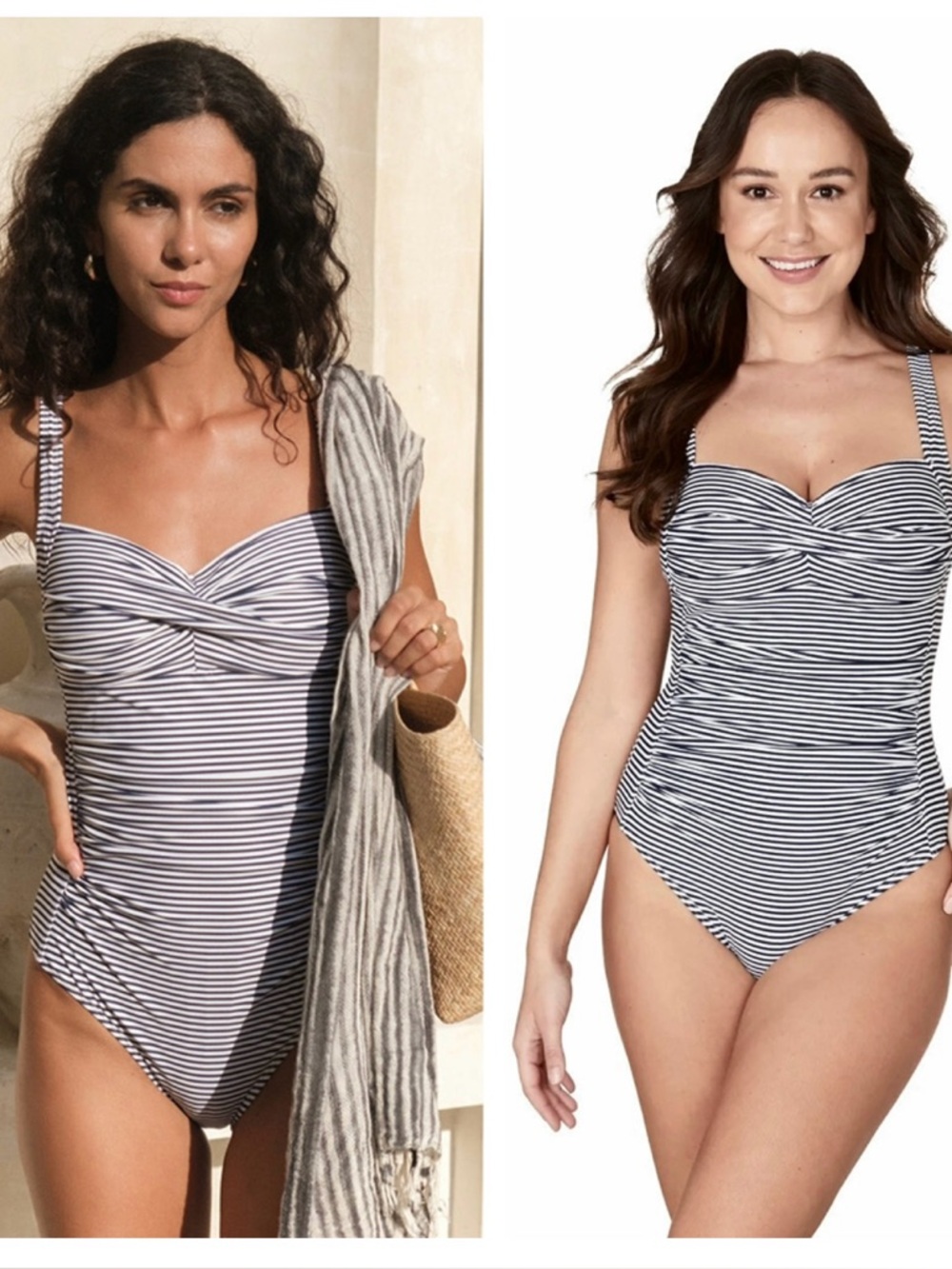 D/DD Cup bond-eye Australia Smoothing One Piece Swimsuit in Stripe